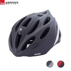 삼천리 AH520 성인용 인몰드 헬멧, 블랙/다크레드L (무광), 1개