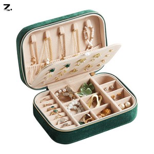 Zoovit 큐빅 악세사리 귀걸이 목걸이 반지 보관함 가볍고 고급스러운 휴대용 대용량 액세서리 수납