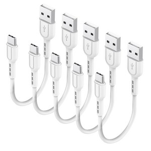 수피 USB-A TO C타입 고속충전 짧은 숏 케이블 S12C, 5개, 화이트, 20cm