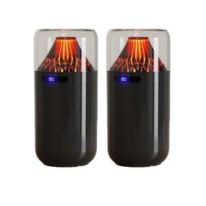 야간 조명이 있는 USB 충전식 화산 모양 가습기, 검은색