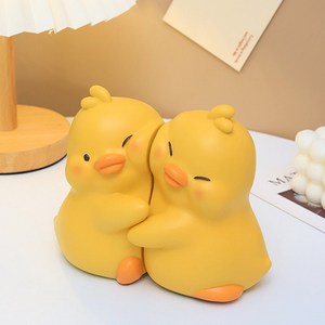 소유공간 껴안은 오리 코끼리 책꽂이 장식 오브제 S261-0381, G(허그노란오리)