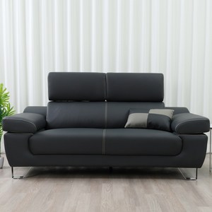 레브가구 릴리 3인 가죽소파 (전국배송 제주도배송), 네이비