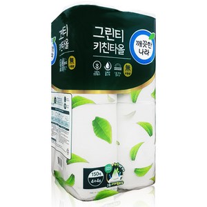 깨끗한나라 데일리 키친타올 그린티 150매, 8롤, 8개
