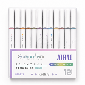 샤이니 글리터 형광펜 세트, 12pcs