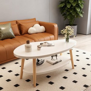 하루꿈 선반형 거실 소파 테이블 비정형 탁자 보조 테이블, 화이트, 4인용