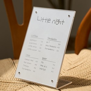 스튜디오투명 L자형 아크릴 메뉴판 꽂이, 세로 1개