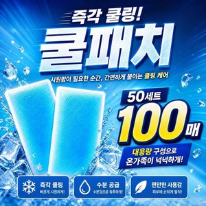 KC인증 초특가 (1세트 2개입) 냉각패치 시원한 붙이는 아이스쿨패치, 100개