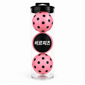 비르피츠 쫀쫀한 무소음 피클볼 공 컬러공, 3개, 핑크