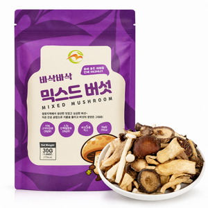 저칼로리간식/사무실간식/유치원간식/파티핑거푸드 믹스드버섯칩, 1개, 30g