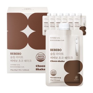 베베보 단백질 쉐이크 초코맛 고단백 저당 다이어트 식사대용7p, 315g, 1개