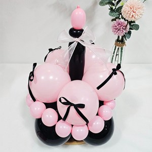 올리브파티 풍선 케이크 모자 만들기 DIY 패키지 세트, 블랙핑크, 1세트