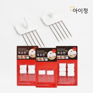 아이정 꼭꼬핀 혼합형 2입 4입 6입 화이트 못없이액자걸기, 6개