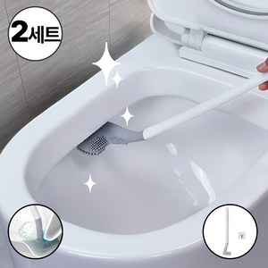 VIENR 틈새공략 화장실 변기솔 청소솔 벽고리포함, VIENR화이트, 2개