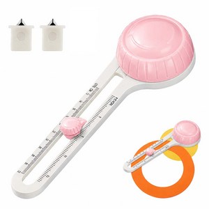 루베이 원형 종이 커터기+교체 칼날 2개 360도 회전 절단 카드 사진 편지지 재단칼 사무/수공예/스크랩북, 핑크색, 1세트