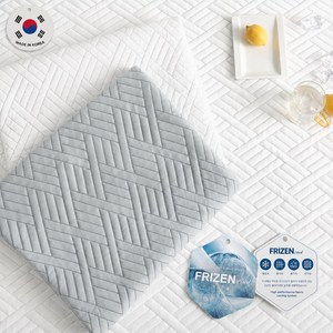 쿨베어 국내생산 프리즌 여름 차가운 냉감패드 고정밴드 쿨매트, 그레이 골드박스 특가