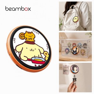 [국내 배송] beambox Nano 디스플레이 배지 e-배지 1.8inch 54mm 디지털 액자 블루투스 전자 badge 아이돌 굿즈 뱃지 LED 애니메이션-1년 AS, 오렌지