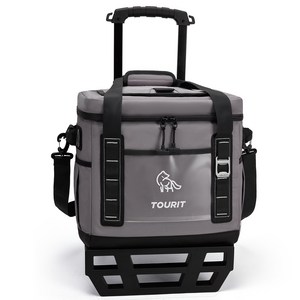TOURIT 방수 쿨러백 대용량 접이식 캠핑 보냉가방, 29L, 008그레이