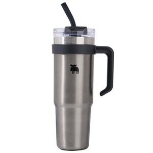MOZ 스웨덴 포스코 316 스텐 1L 대용량 보온보냉 손잡이 텀블러 보온병, 1개, 1000ml, 티타늄실버
