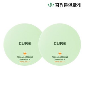 김정문알로에 아쿠아 마일드 쿨링 선쿠션 SPF50+ PA++++, 25g, 2개