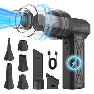 P70 4단계 터보 제트 블로워 무선 에어건 초고속 130 000RPM LED 조명 & 배터리 잔량 표시 휴대용 포켓 사이즈 캠핑/자동차 세차/청소용, AC2506P70pro, 블랙