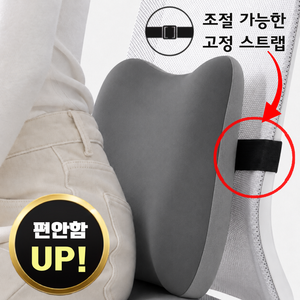 오르지 허리를 탄탄하게 받쳐주는 요추 지지대 쿠션, 블랙그레이