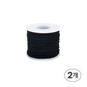 디어플레이스 팔찌 염주 만들기 탄성 고무줄 50m x 0.8mm, 2개, 05 블랙