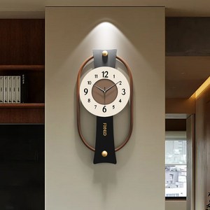 모던 미니멀 아트 벽시계 거실 인테리어 벽걸이시계 저소음 무브먼트 61x30cm, 검정색+금색