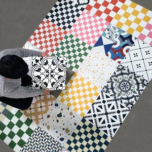 접착식 비접착식 셀프 바닥 타일 사무실 거실 현관 베란다 데코타일 테라조(베이스), 디자인타일(비접착) 8p, 28.테라조(클래식), 1개