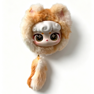 [ciaoka] 시아오카 고양이 봉제인형 키링 GS25 콜라보, 1개, Orange, 8cm