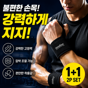 샤인루트 고탄력 통기성 손목보호대 양손용, 블랙, 2개
