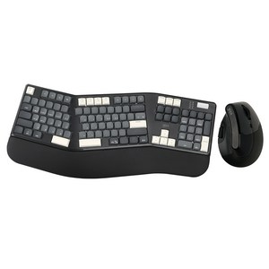 지클릭커 오피스프로 EMK550 무선 버티컬 인체공학 블루투스 키보드 마우스 세트 블랙