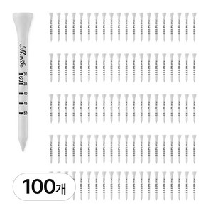 모던바이브 스텝조절 우드 골프티, 화이트, 100개