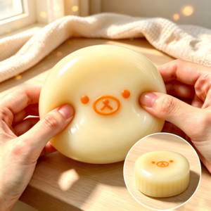 Zeviro 무 곰돌이 말랑이 스퀴시 머드촉감 스트레스 해소, 1개, 180g, 크림색