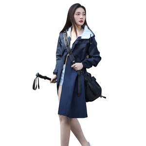 YANGTA 여성 골프 우비 롱 후드 자켓 방수 레인코트 경량 바람막이 휴대용 자외선 차단, 네이비, 1개