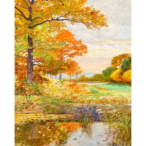 이젤아트 휴고 샤를몽- 가을 풍경 명화 인테리어 감성 벽장식 그림액자, 30*40cm, 캔버스액자