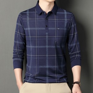 남성 긴팔 티셔츠 아버지께 드리는 추석 선물 사계절 착용 가능한 고급 중년 남성 폴로티셔츠! 부드러운 단면 소재 오버핏 디자인