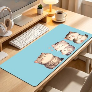 (힐링뚱냥이)마우스롱매트 컴퓨터테이블매트 대형마우스매트 900X400X3mm 고해상도프린팅 미끄럼방지 책상매트 게임매트 러버재질, 스타일3, 1개