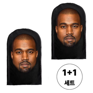 (1+1) 인물 복면 마스크 흑인 가면 세트, 2개, 블랙