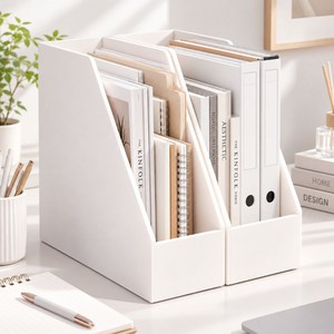 세컨드드랍 데스크 화이트 A4파일 꽂이 책상 서류 정리함 2EA, 1개, 화이트 2P