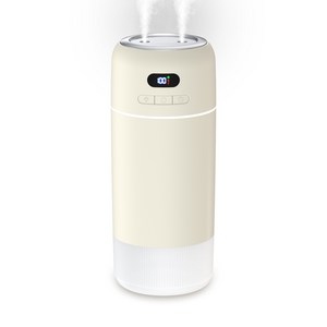 JGUG 미니 가습기 듀얼미스트 700ml 대용량 무선 초음파 무드등 휴대용 가정용 사무실 탁상용, 베이지, J9