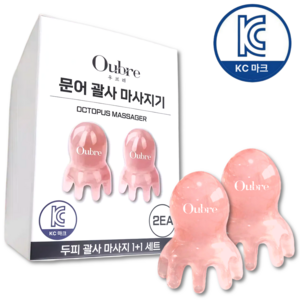 우브레 문어 괄사 두피 KC 1+1, 핑크, 1개