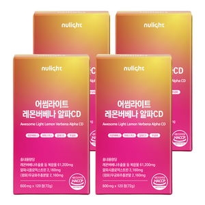 어썸라이트 레몬버베나 알파CD 식약처 인증 누라이트, 4개, 120정