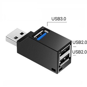 스노우드림 차량용 USB 디스펜서 무선 차량용 3포트 전환 헤더 PC 카 충전구 확장기, usb3.0+2usb2.0헤더블랙