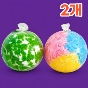 우아로그 왁뿌볼 말랑이 스트레스볼 왁스뿌시기, 솜사탕+청사과, 55g, 1세트