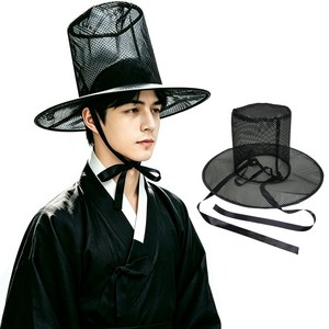 ZOYANA 양반 저승사자 모자 접이식 갓 할로원 코스튬 소품, 1개, 블랙