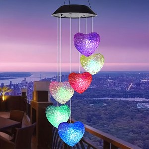 KELAKE 태양광 LED 풍경등 하트 모양 걸이등 방수 야외 장식등 (발코니 정원 테라스 장식용), 멀티컬러