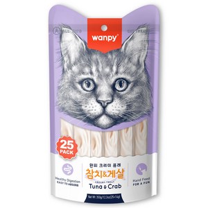 완피 크리미 퓨레 25p 짜먹는 고양이 츄르 간식 스틱, 1개, 350g, 참치와게살25p