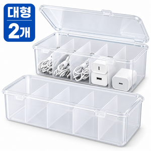 만석 칸막이 수납 정리함, 1세트, 투명