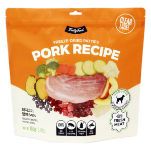 트러스티푸드 전연령 강아지 동결건조 포크 사료 패티, 150g, 1개