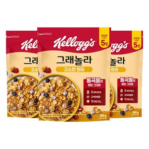 켈로그 고소한 현미 그래놀라 시리얼, 500g, 3개